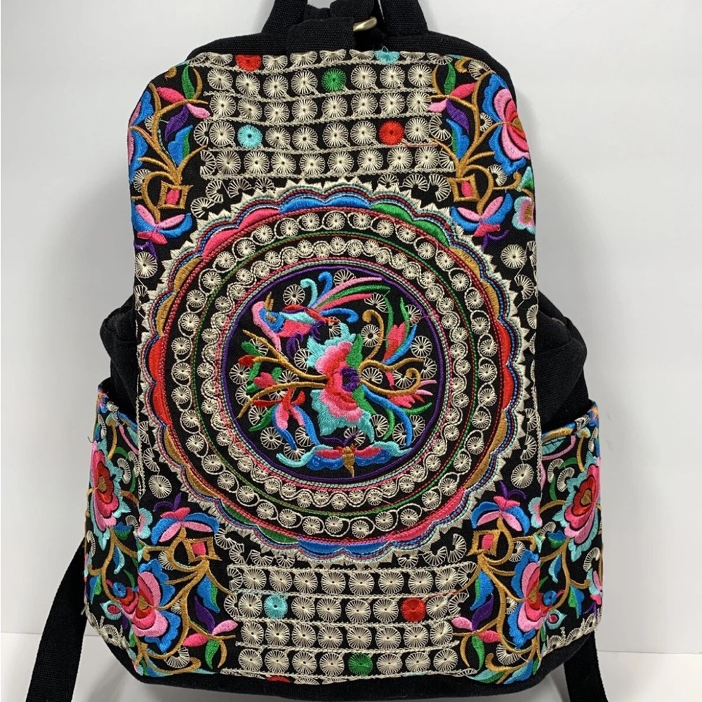 Vintage Embroidered Women Backpack